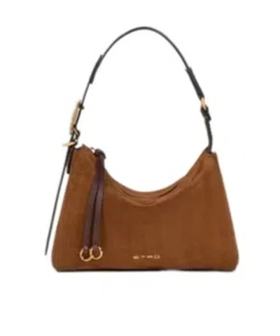 ETRO SUEDE BUCKLED SHOULDER BAG