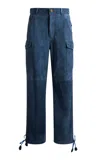 Etro Suede Cargo Pants In Blue