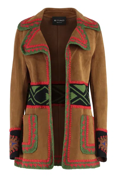 Etro Suede Jacket In Multi