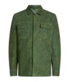 Etro Leather Jacket Collared Design Front Pockets In Green