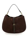 Etro Pony Small Suede Crossbody Bag In Brown