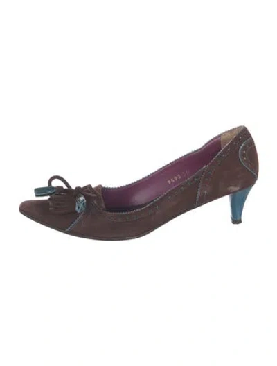 Pre-owned Etro Suede Pumps In Brown