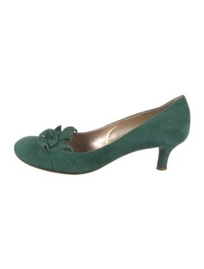 Pre-owned Etro Suede Pumps In Green