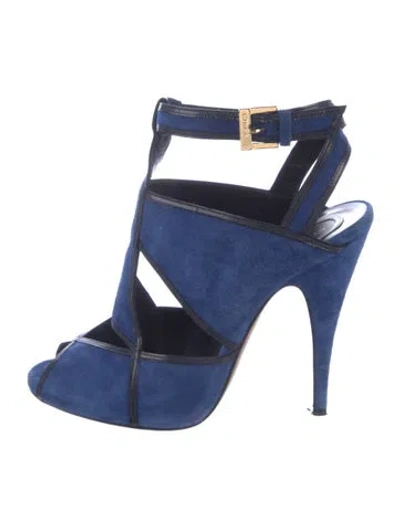 Pre-owned Etro Suede Sandals In Blue