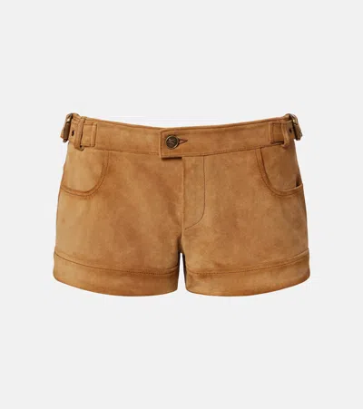 Etro Suede Shorts In Brown