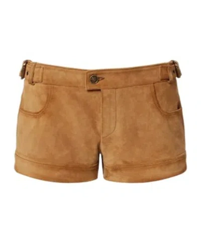 Etro Suede Shorts In Brown