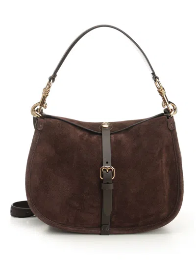 Etro Suede Shoulder Bag In Blue