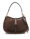 Etro Pegaso Coin Suede Crossbody Bag In Brown