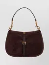 Etro Suede Shoulder Bag Featuring Buckle Detail In Brown