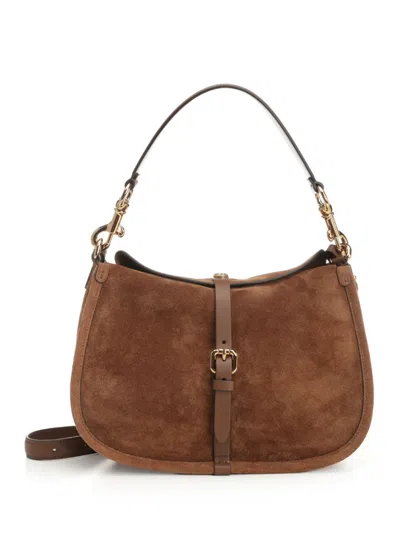 Etro Suede Shoulder Bag Shoulder Bags Brown