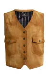 Etro Suede Vest In Brown
