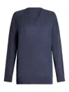 Etro , Cashmere Sweater, Woman, Navy Blue, Size 44 In Blue