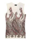 Etro , Silk And Cashmere Top With Placed Print, Woman, Multicolour, Size 44 In Multi