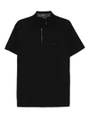 Etro Pegaso-embroidered Cotton Polo Shirt In Black