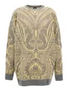 Etro 'paisley' Crew Neck Oversized Jacquard Sweater