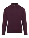 Etro Knitted Long-sleeved Polo Sweater In Burgundy