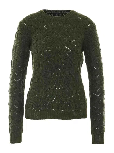 Etro Paisley Detailing Sweater In Green
