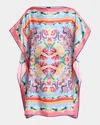 Etro Printed Silk Foulard Top In Blue Print 3