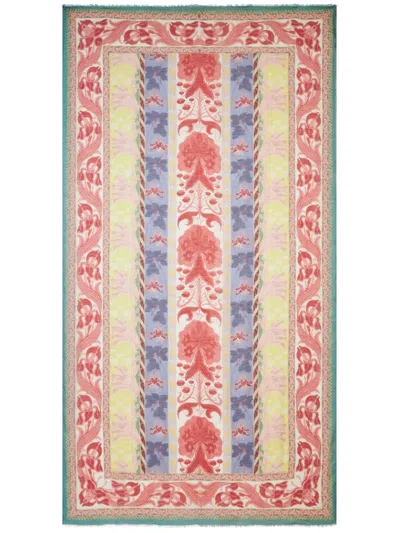 Etro Summer Cotton-silk Blend Scarf In Red