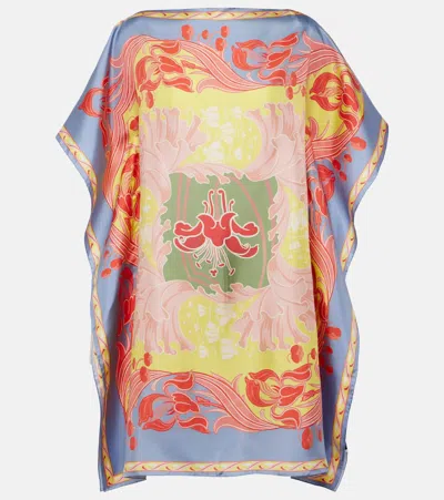 Etro Summer Silk Twill Top In Multicolor