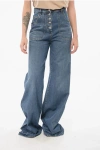 Etro Super Wide Leg Denims With Embroidered Pockets