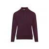 Etro Knitted Long-sleeved Polo Sweater In Burgundy