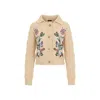 Etro Embroidered Cable-knit Wool And Cashmere-blend Cardigan In Neutral