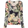 Etro Floral-print Knitted Jumper In Black