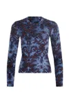 Etro Chenille Jacquard Long-sleeved T-shirt In Blue