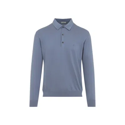 Etro Buttoned Polo Shirt In Blue