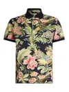 Etro Allover Floral Printed Short-sleeved Polo Shirt In Blue