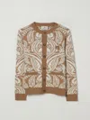 Etro Paisley-pattern Buttoned Cardigan In Brown
