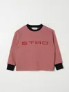 Etro Logo-embroidered Sweatshirt In Pink