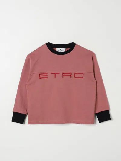 Etro Kids' Logo-embroidered Sweatshirt In Pink