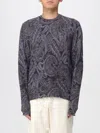 Etro Ribbed Knit Crewneck Sweater Paisley In Multi