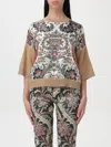 Etro Paisley Silk-inset Wool Knit Top In Rot