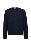 Etro Blue Sweater With Paisley Print In Cotton-wool Blend In Blue