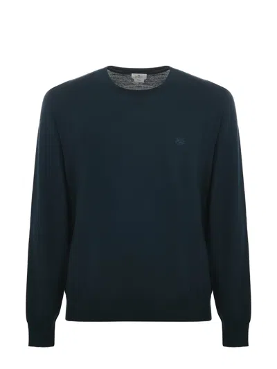 Etro Sweater In Lightweight Wool In Blue