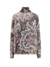 Etro Printed Wool Sweater In Multicolor