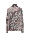Etro All-over Floral Print Wool Top In Multicolor