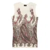 Etro , Silk And Cashmere Top With Placed Print, Woman, Multicolour, Size 50 In Neutral