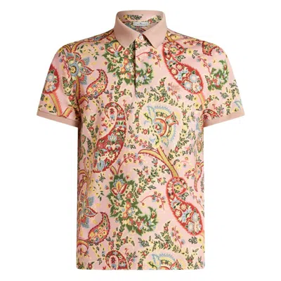 Etro Floral Paisley Print Polo Shirt In Pink