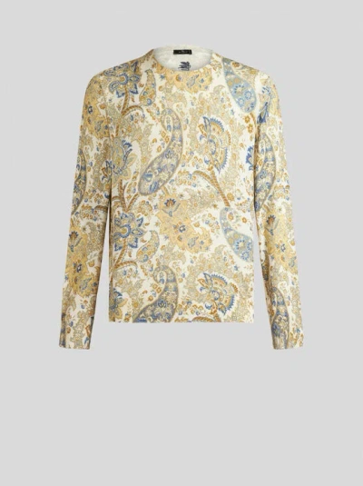 Etro Floral Intarsia-knit Jumper In Beige