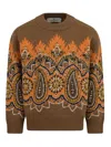 Etro Paisley Jacquard Sweater In Burgundy