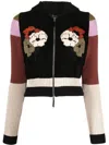 Etro Hooded Wool Zip-up Cardigan In .