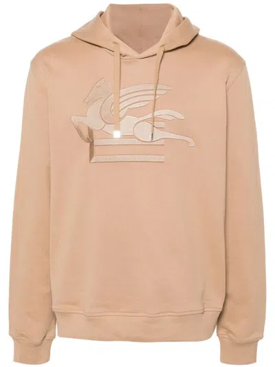 Etro Sweatshirt With Pegasus Embroidery In Neutral