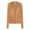 Etro Cable Knit V-neck Cardigan Pockets In Orange