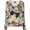 Etro Floral-print Knitted Jumper In Black