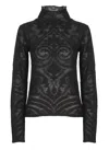 Etro Roll-neck Jacquard Sweater In Black
