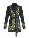 Etro Floreal Print Black/multiclor Kimono In Black